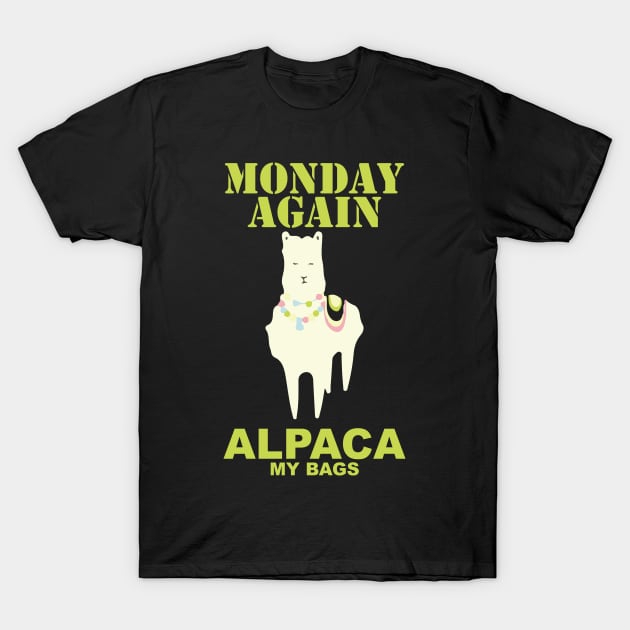 Alpaca Monday T-Shirt by Imutobi